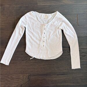 Free People White Button-Up Women Top